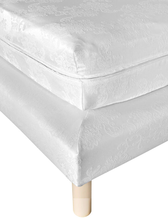 Housse de matelas ou sommier coutil médaillons 18 cm (blanc)