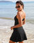 Maillot de bain une pièce avec jupette (noir / orange)
