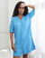 Chemise de nuit gaze de coton (bleu)