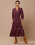 Robe longue imprimée (prune)