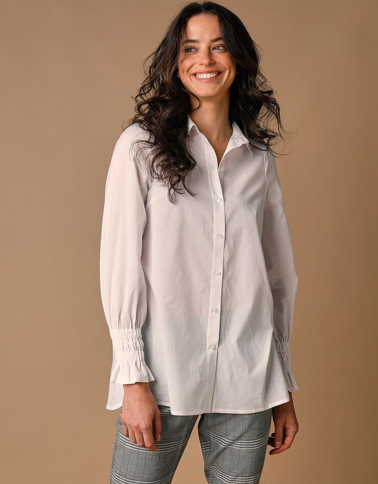 Chemise longue boutonnée (blanc) Chemise longue boutonnée (blanc)