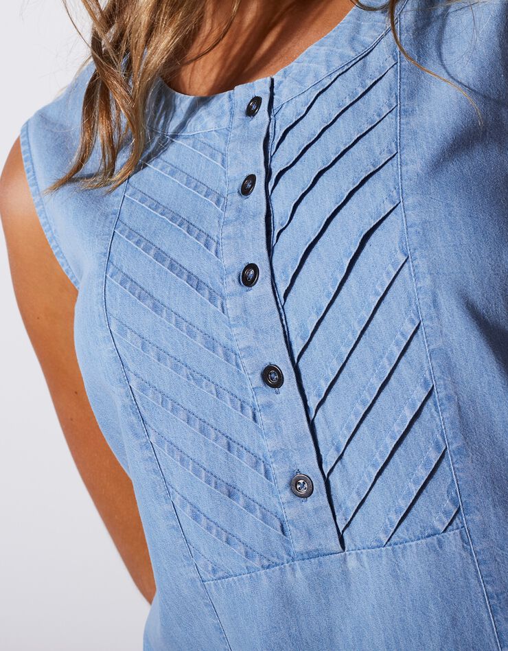 Robe plastron sans manches denim léger (bleached) Robe plastron sans manches denim léger (bleached)