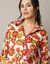 Chemisier boutonné imprimé fleurs, voile de coton (beige)