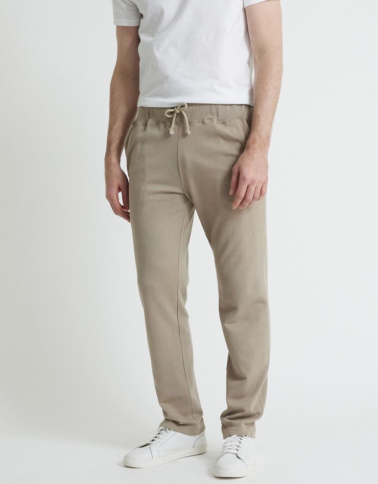 Pantalon jogging molleton bas droits (beige) Pantalon jogging molleton bas droits (beige)