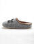 Chaussons mules fleur appliquée - largeur confort (gris chiné)