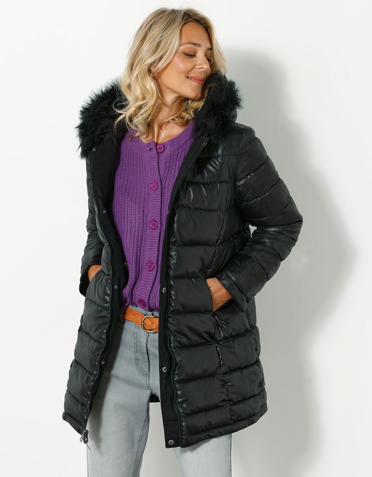 Parka réversible doudoune matelassée déperlante (noir) Parka réversible doudoune matelassée déperlante (noir)