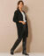 Gilet long porter ouvert, col V (noir)
