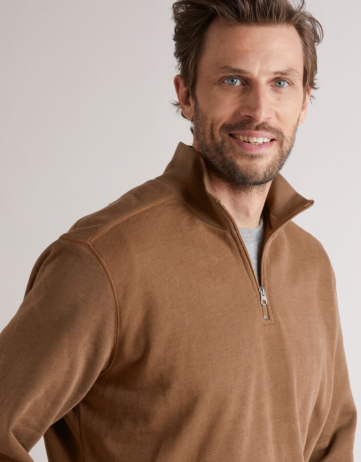 Sweat molleton col camionneur zippé (cuivre) Sweat molleton col camionneur zippé (cuivre)