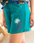 Short de pyjama en coton - uni tropical (émeraude)