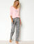 Pyjama en coton manches longues imprimé roses (gris / rose)