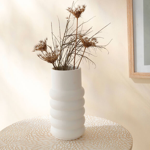 Vase min&eacute;ral c&eacute;ramique blanc (blanc)