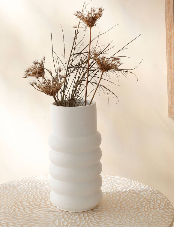 Vase minéral céramique blanc (blanc)