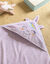 Cape de bain bébé déguisement licorne (parme)
