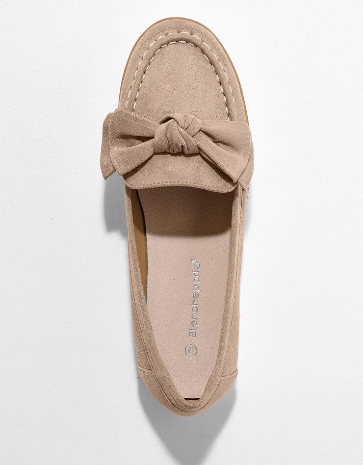 Mocassin noeud à semelle compensée (beige) Mocassin noeud à semelle compensée (beige)