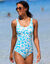 Maillot de bain 1 pièce Linao (turquoise / écru)