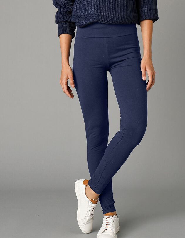 Legging taille haute spécial froid, molleton intérieur gratté (marine)