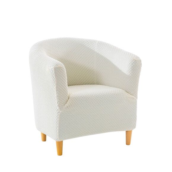 Housse texturée bi-extensible spéciale fauteuil cabriolet (écru)