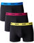 Boxer Mix And Colors DIM - lot de 3  (noir + bordeaux + jaune)