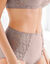 Gainette ventre plat microfibre tulle brodé Sienne - lot de 2 (taupe + blanc)