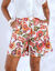 Short fluide imprimé floral (écru / corail)
