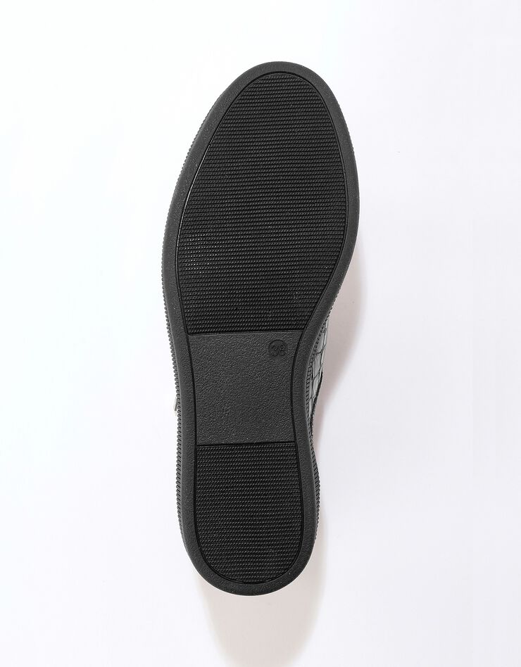 Baskets basses zippées en cuir souple effet croco (noir) Baskets basses zippées en cuir souple effet croco (noir)