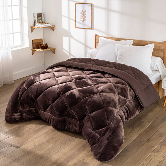 Couette synth&eacute;tique double face 350 g/m&sup2; (chocolat)