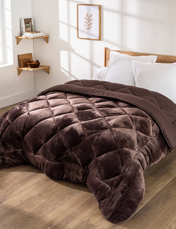 Couette synth&eacute;tique double face 350 g/m&sup2; (chocolat)