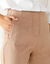 Pantalon gainant, coupe droite taille haute (sable)
