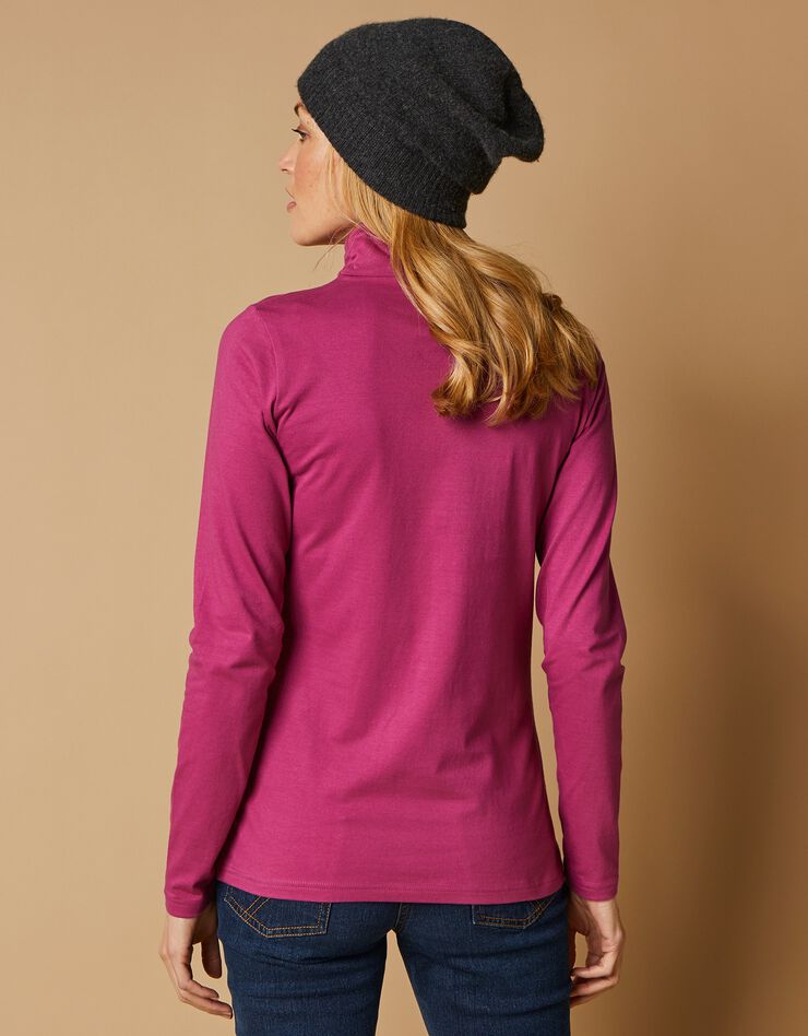Sous-pull col roulé coton stretch uni (violine) Sous-pull col roulé coton stretch uni (violine)