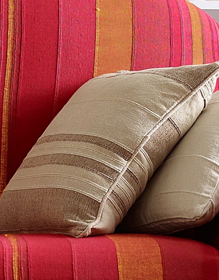Housse coussin multicolore coton tissage artisanal - lot de 2 (écru) Housse coussin multicolore coton tissage artisanal - lot de 2 (écru)