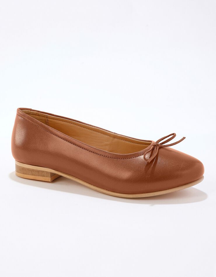 Ballerines plates confort en cuir - caramel (caramel) Ballerines plates confort en cuir - caramel (caramel)