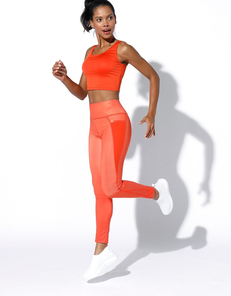 Crop top sport, brassière intégrée (orange) Crop top sport, brassière intégrée (orange)