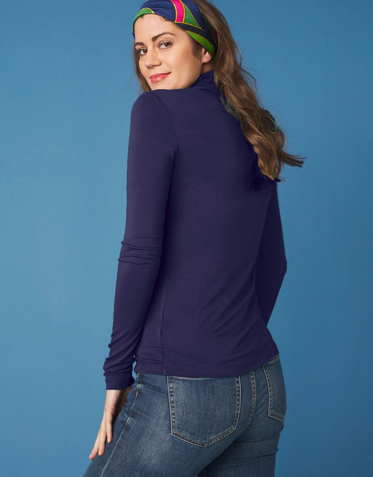 Sous-pull col roulé viscose stretch (marine) Sous-pull col roulé viscose stretch (marine)