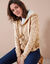 Gilet zippé fourré maille moulinée (beige chiné)