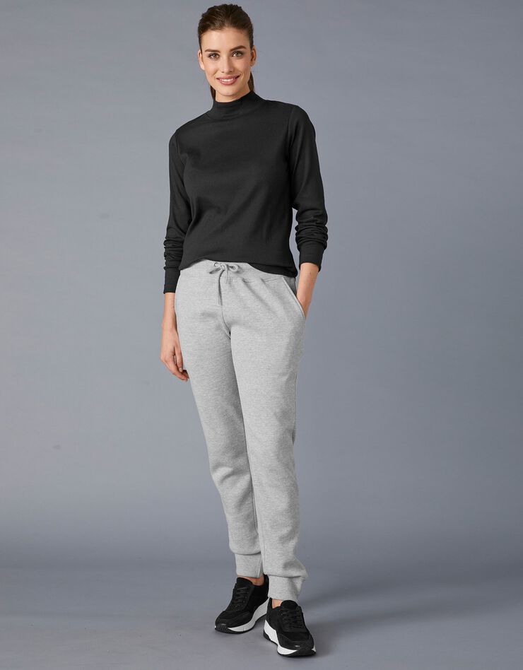 Tee-shirt col montant manches longues (noir) Tee-shirt col montant manches longues (noir)
