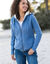 Gilet zippé fourré maille moulinée (bleu grisé)