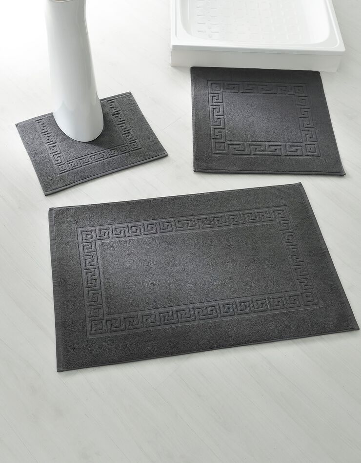 Tapis de bain éponge liteau motif frise grecque (anthracite) Tapis de bain éponge liteau motif frise grecque (anthracite)