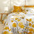 Linge de lit Danae en coton imprimé (miel)