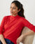 T-shirt col montant manches longues (rouge)