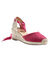 Sandales compensées corde avec liens à nouer (fuchsia)