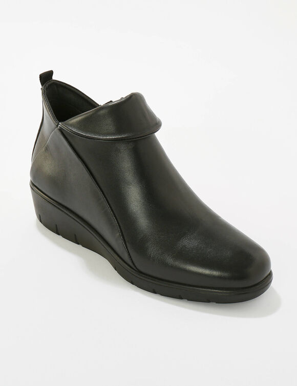 Boots compensées cuir (noir)