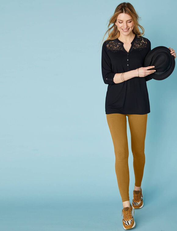 Legging taille élastiquée - lot de 2 (safran / noir)