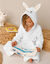 Peignoir de bain enfant lapin à capuche éponge coton - 340 g/m² (blanc)