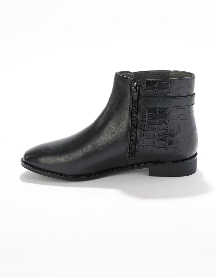 Boots cuir bi-matière (noir) Boots cuir bi-matière (noir)