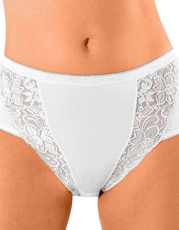 Culotte maxi dentelle - lot de 3 (blanc)