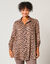 Tunique évasée boutonnée imprimé peau de bête (noir / taupe)