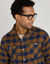 Chemise carreaux &eacute;cossais flanelle (cuivre / marine)