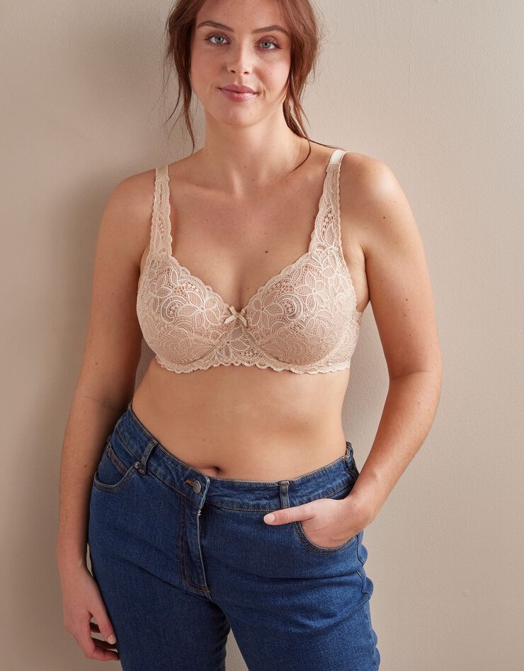 Soutien-gorge emboîtant dentelle écailles - avec armatures (peau) Soutien-gorge emboîtant dentelle écailles - avec armatures (peau)