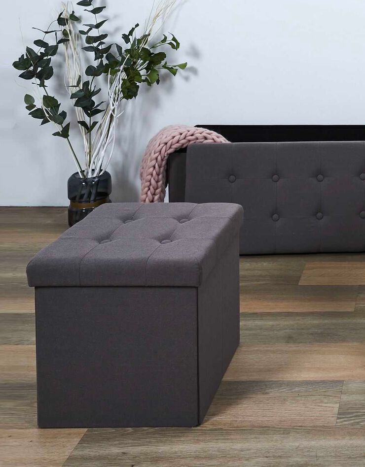 Coffre-pouf pliable – 2 coloris (gris)