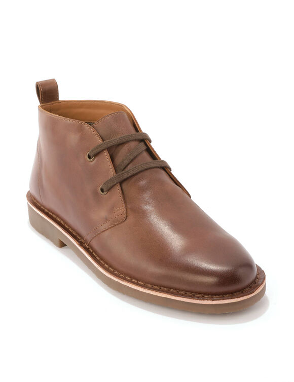 Derbies montantes cuir &agrave; lacets (marron)